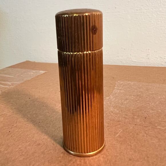 HTF RARE Vintage Diorling Gold Ribbed Flacon Pour Le Sac Metal Bottle 1/2 Full - Picture 5 of 9